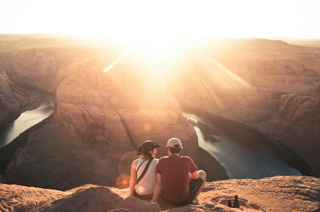 senior couple traveling